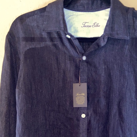 NWT- Men’s Tasso Alba 100% Linen in Blue Gray